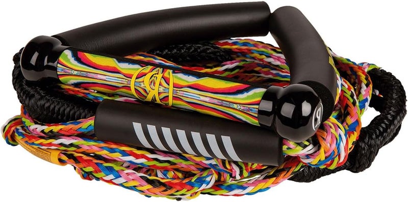 RONIX Bungee Surf Rope w/10 in. Handle Hide Grip - 25ft. 5-Sect. Rope - Mocha - Image 1